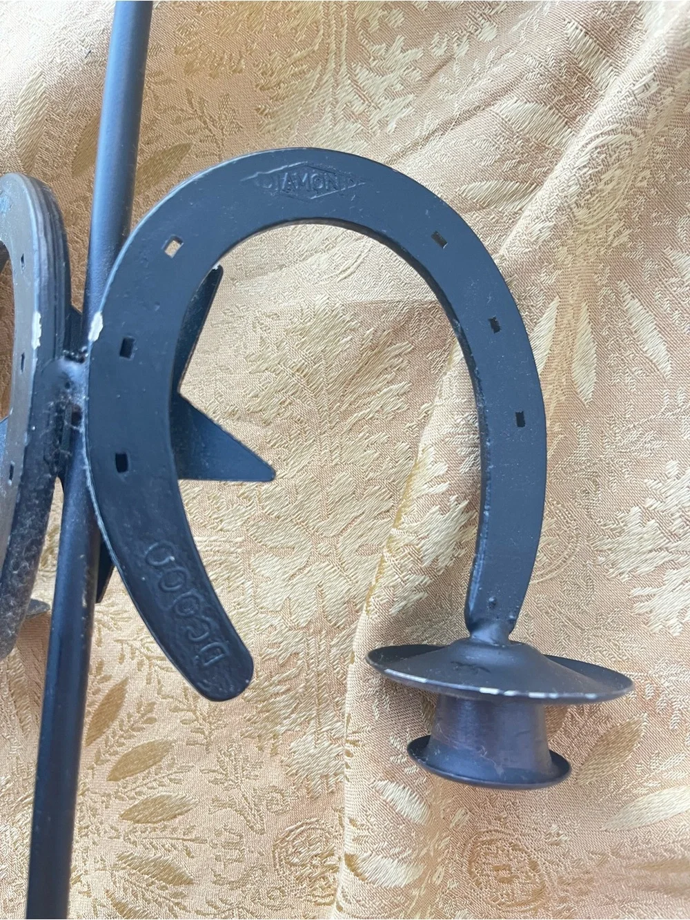 Vintage Rustic Iron Arrow & Horseshoe Wall Sconce Candle Holder